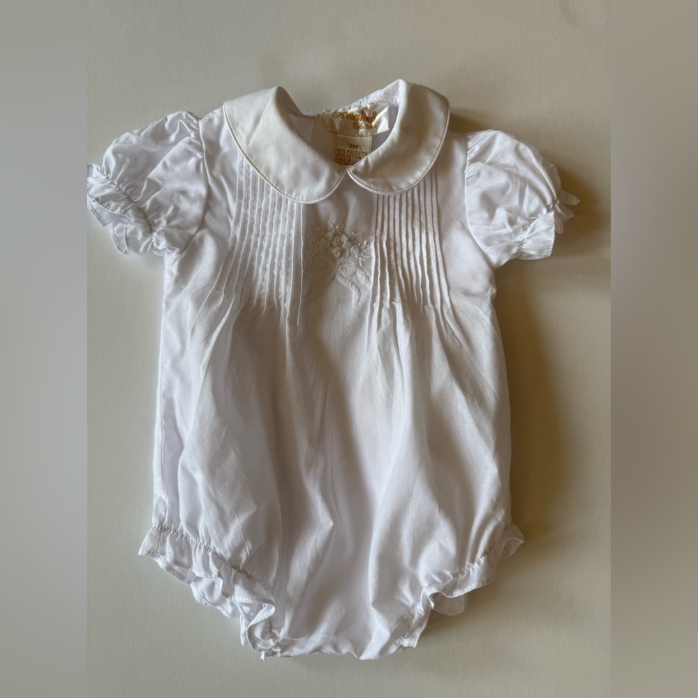 Classic White Cotton Baby One-Piece Romper